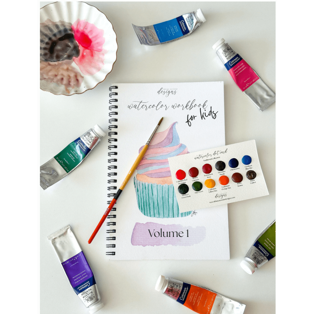 Watercolor for Kids - DIY Workbook for Beginners - White Farmhouse Flowers