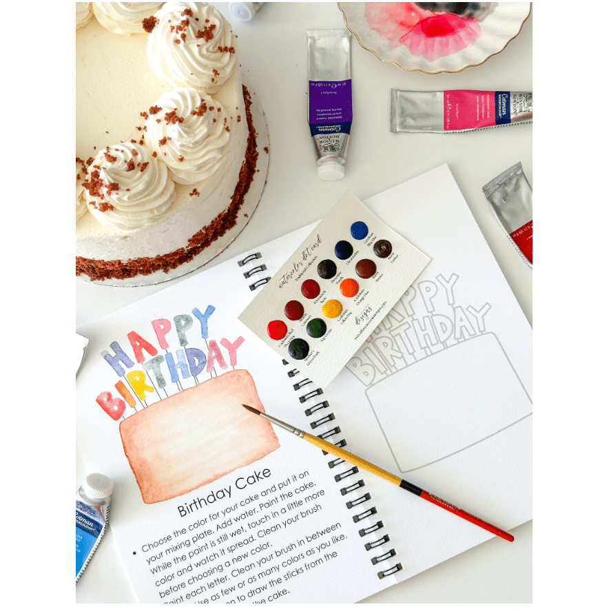 Watercolor for Kids - DIY Workbook for Beginners - White Farmhouse Flowers