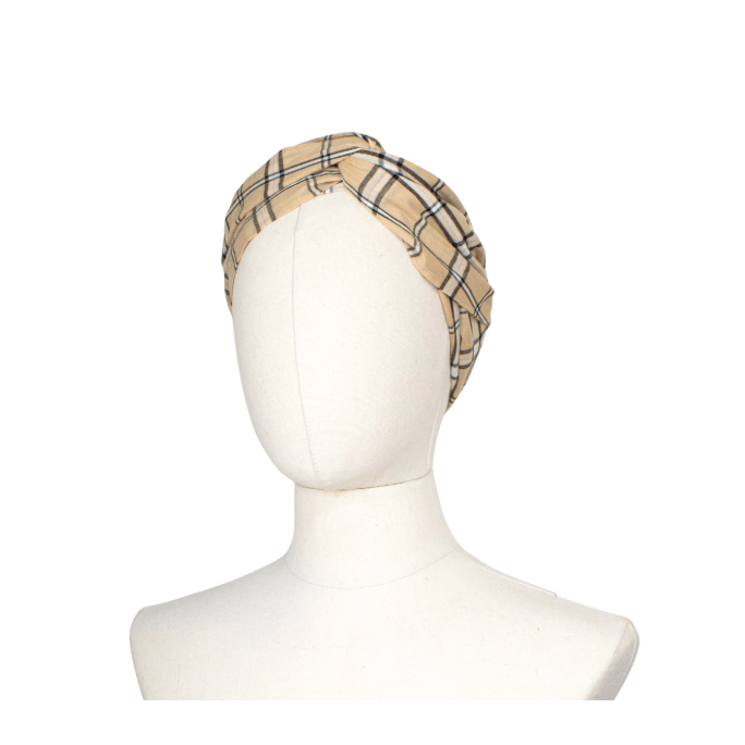 Wellie Plaid-Le Bandeau Head Wrap - White Farmhouse Flowers