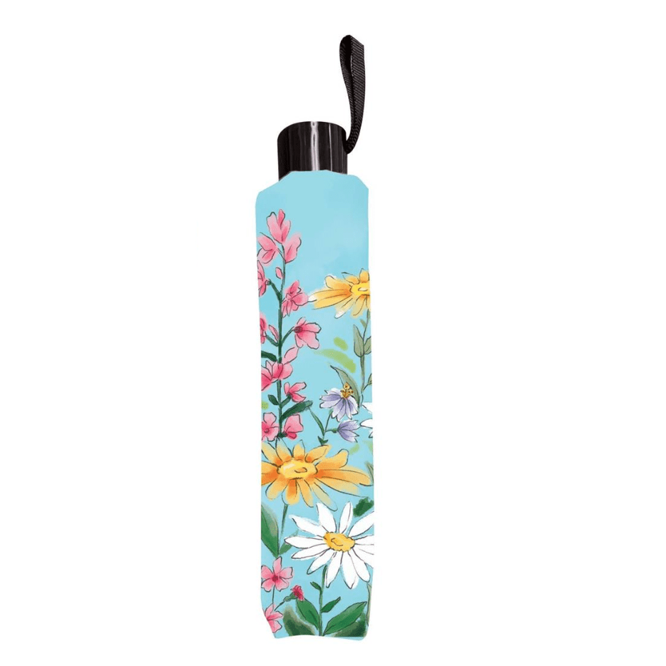 What She Shed Compact Manual Umbrella - White Farmhouse Flowers