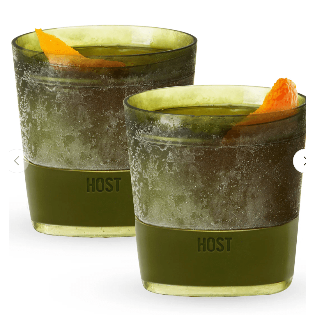 Whiskey FREEZE Cooling Cup in Olive Green Set of 2 - White Farmhouse Flowers