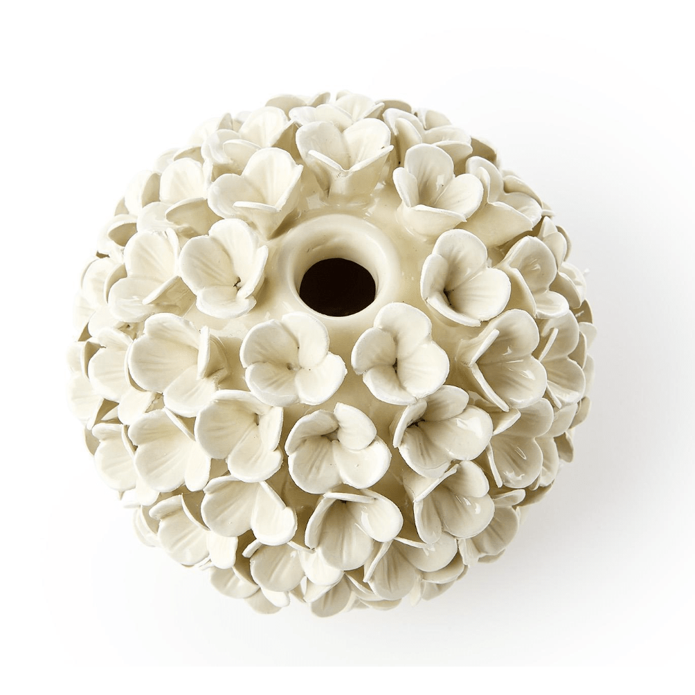 White Hydrangea Flower Bud Vase - White Farmhouse Flowers