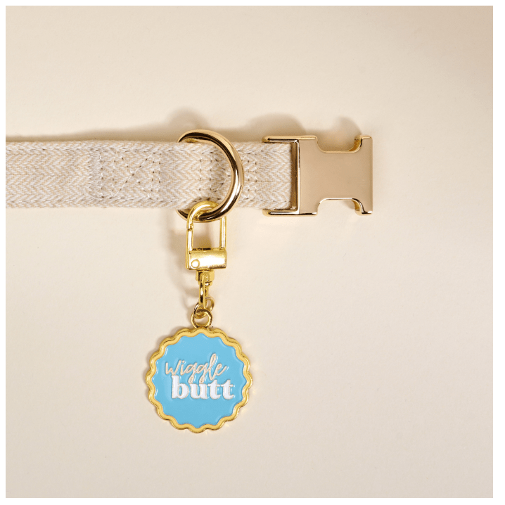 Wiggle Butt Pawfect Collar Charm - White Farmhouse Flowers
