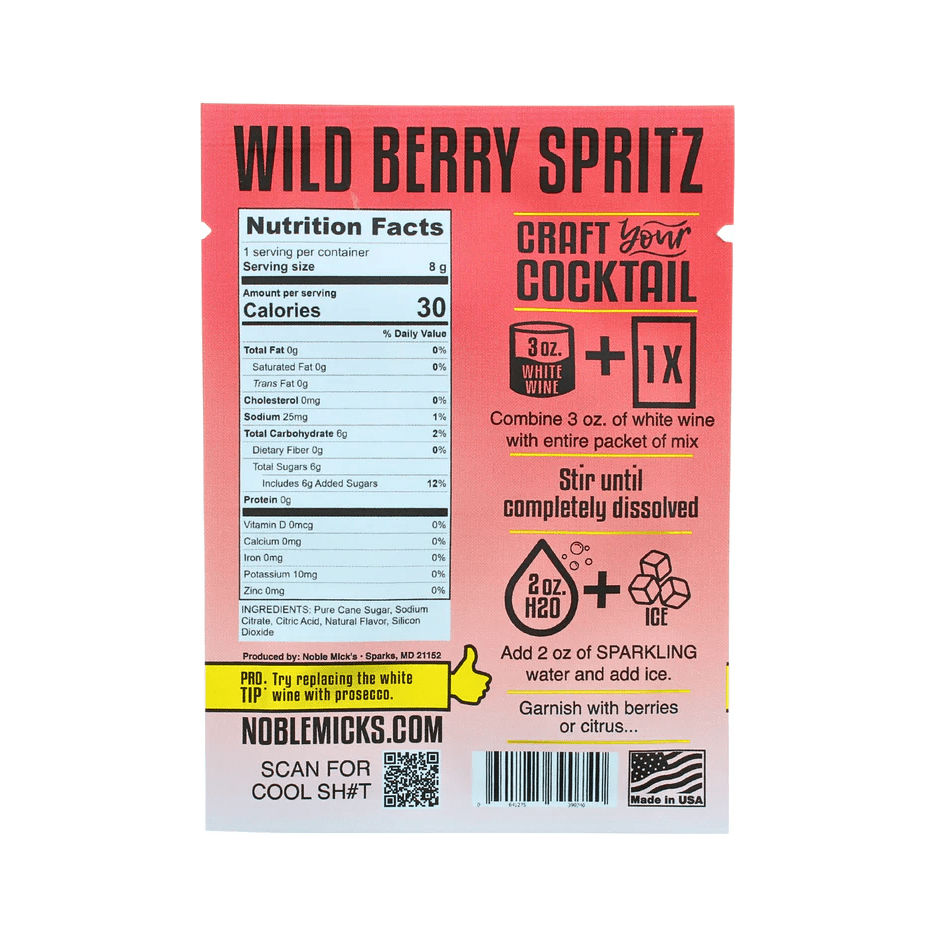 Wild Berry Spritz Single Serve Cocktail Mix – Refreshing Gift in Parkville, MO - White Farmhouse Flowers