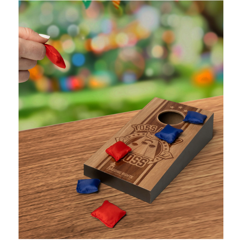 Wooden Tabletop Cornhole - White Farmhouse Flowers