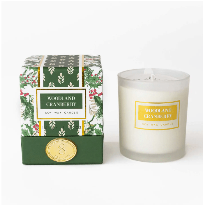 Woodland Cranberry Boxed Candle - White Farmhouse Flowers