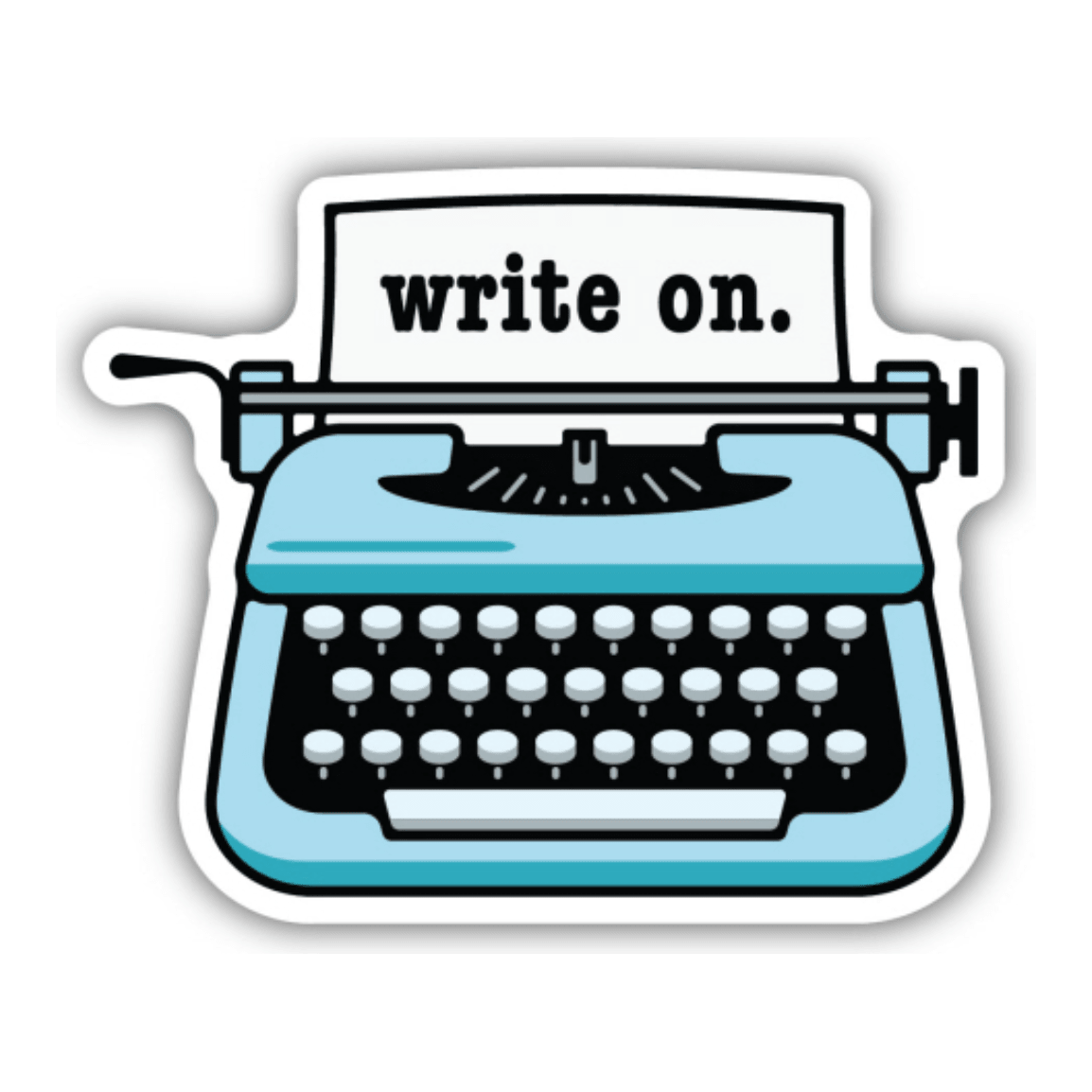 Write on Typewriter Sticker - White Farmhouse Flowers