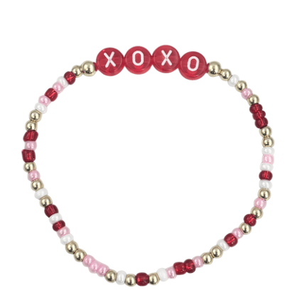 XOXO Red Bracelet - White Farmhouse Flowers