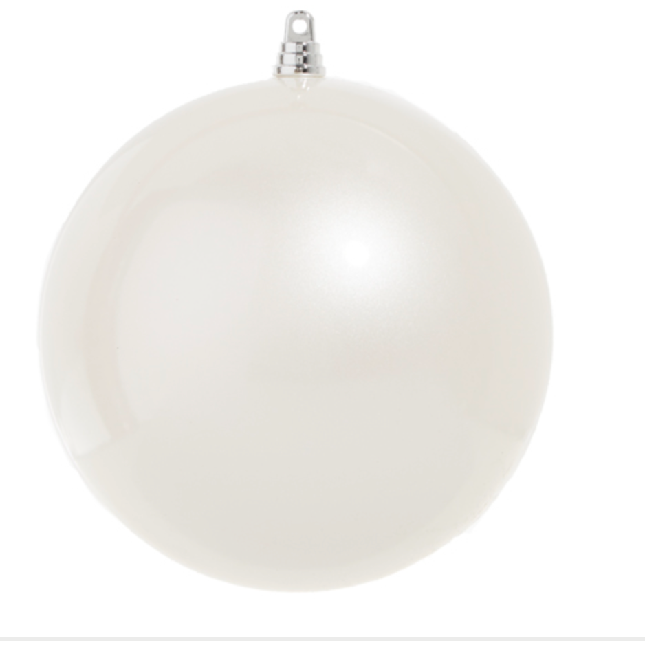 6" White Pearl Ball Ornament