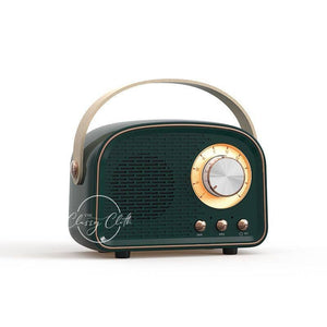 Black Green Vintage Bluetooth Radio