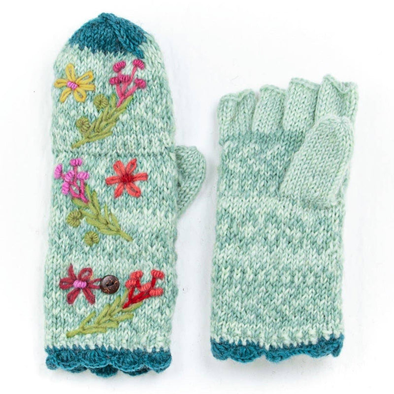 Sadie Finger Mittens in  Mint