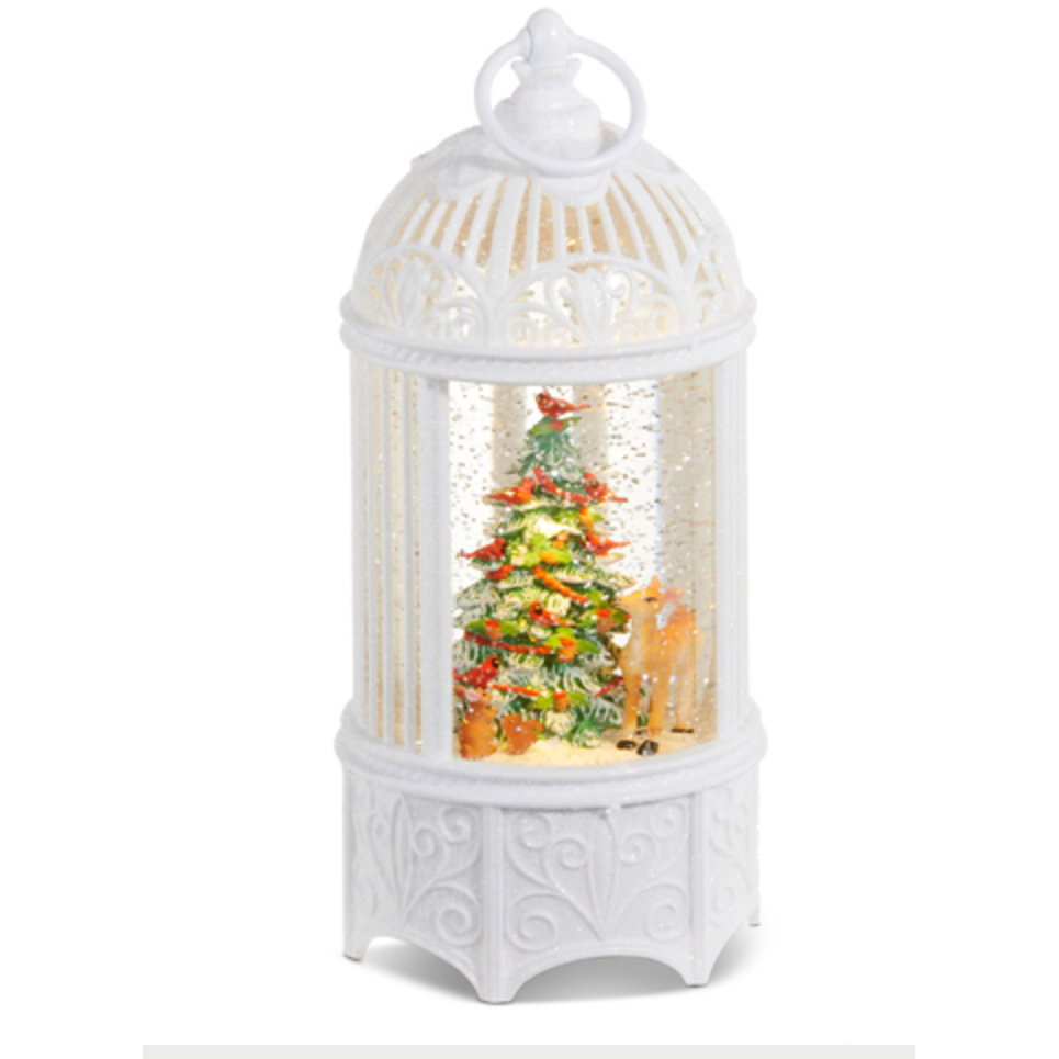 Christmas Tree Lighted Water Birdcage