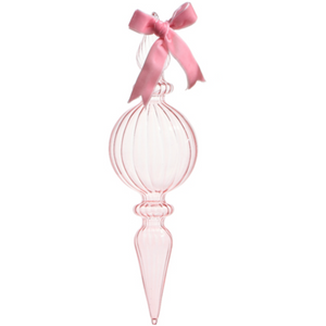 Clear Pink Finial Ornament 1