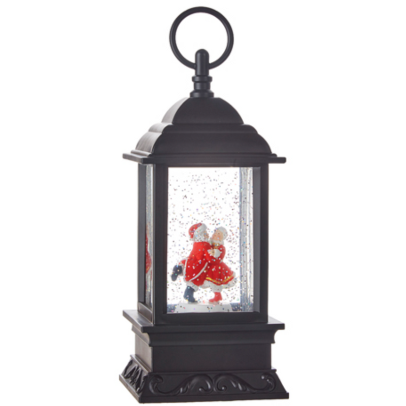 Dancing Santa & Mrs Claus Lighted Water Lantern