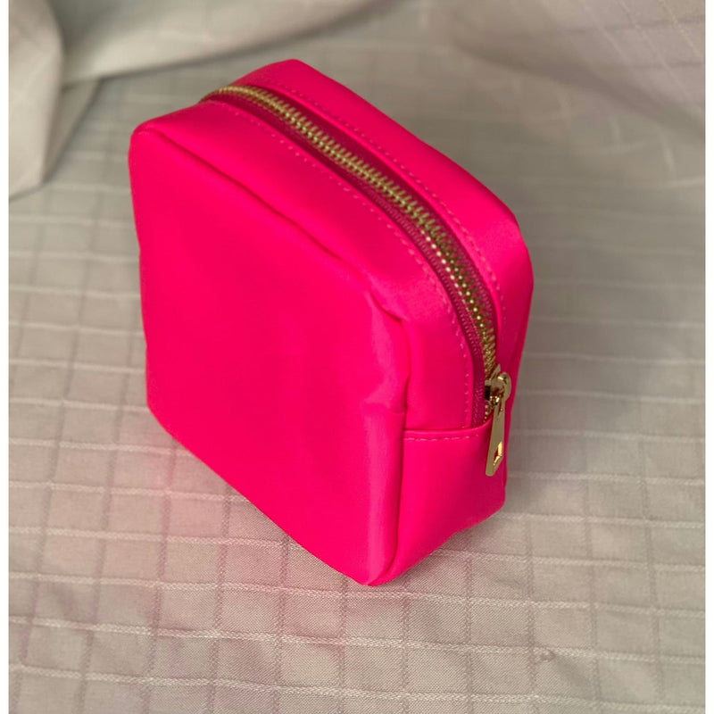 Hot Pink Mini Nylon Cosmetic Bag