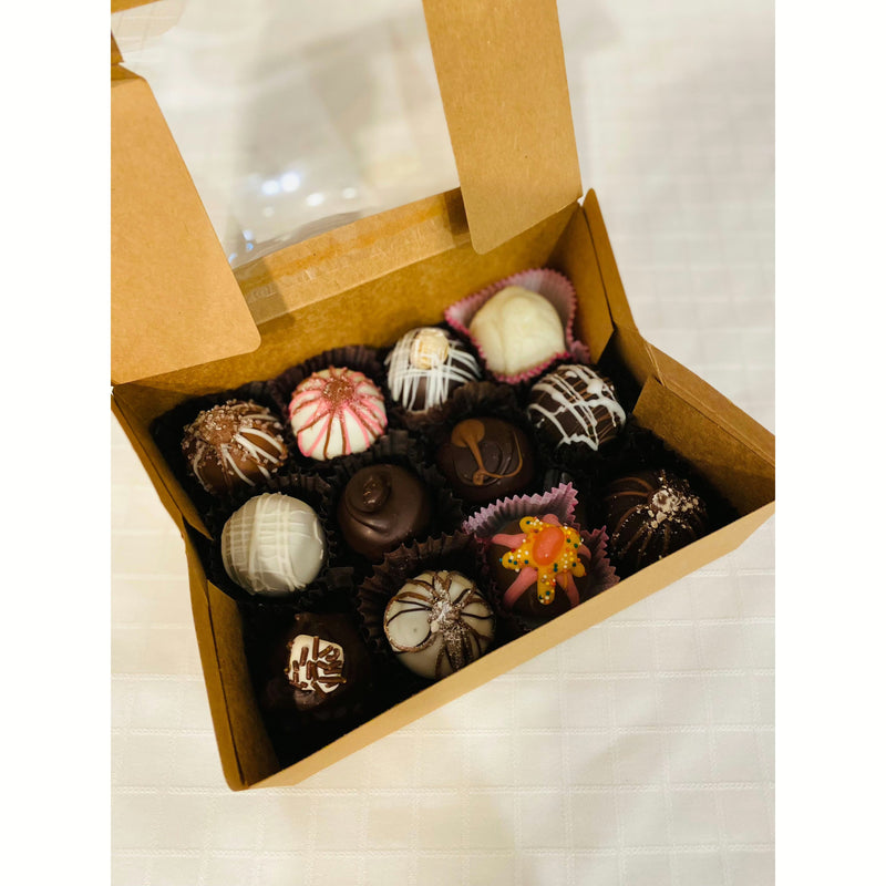 Box of 12 Assorted Handmade Chocolates.