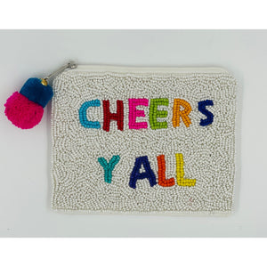Cheers Y'All  Beaded Coin Purse.