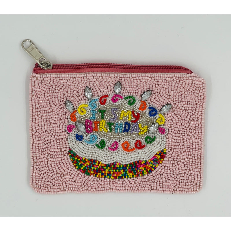 Birthday Cake Beaded Coin Purse.