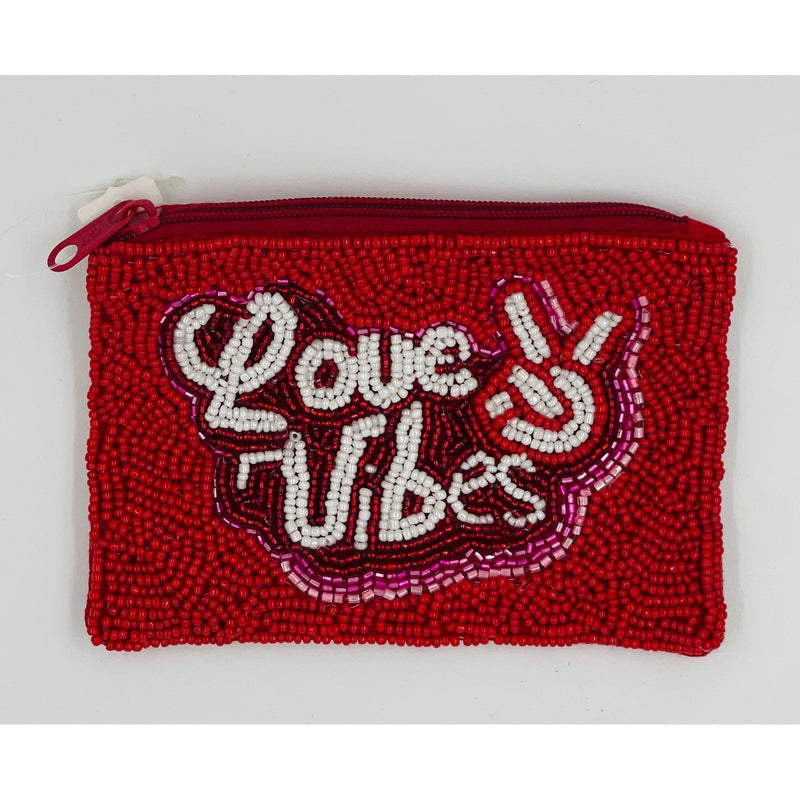 Love Vibes Beaded Coin Purse.