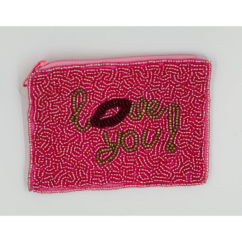Love You! Beaded Coin Purse.