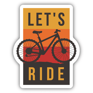 Let's Ride Bike Sticker.