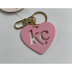 Light Pink KC Heart Keychain