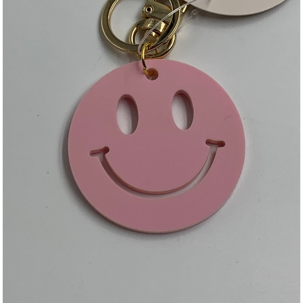 Light Pink Smiley Face Keychain