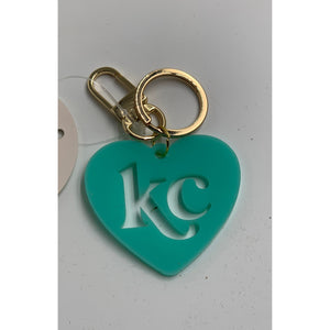 Light Blue KC Heart Keychain