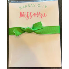 Mini Kansas City Missouri Notepad with Green Ribbon