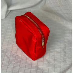 Red Mini Nylon Cosmetic Bag