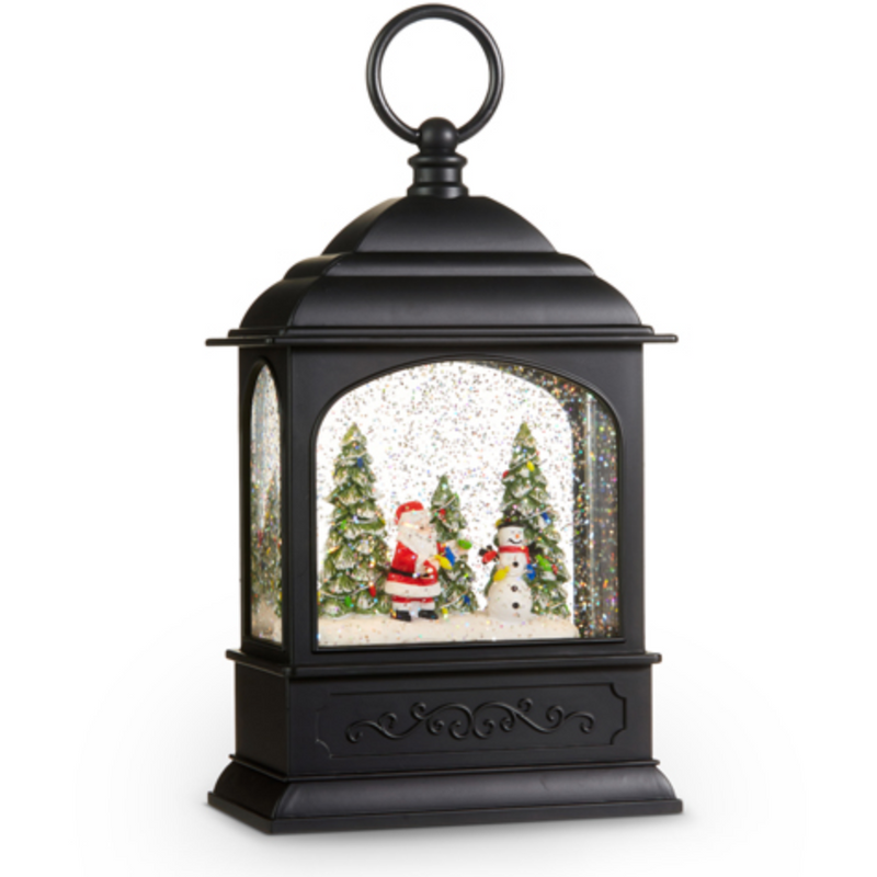 Santa and Snowman Musical Lighted Water Lantern