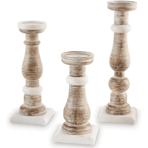 Marble Wood Candlestick