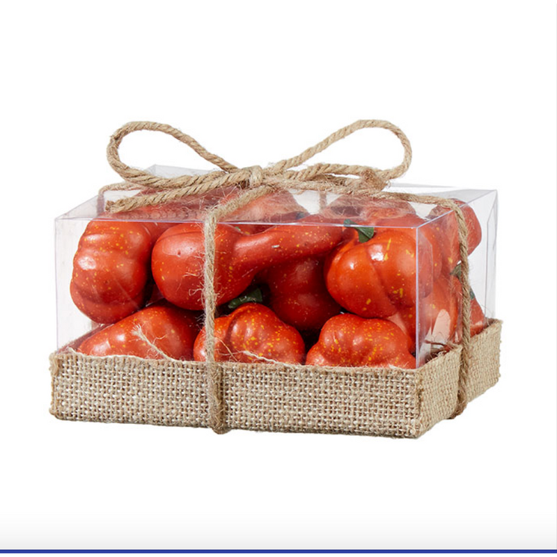 Box of Orange Pumpkins.