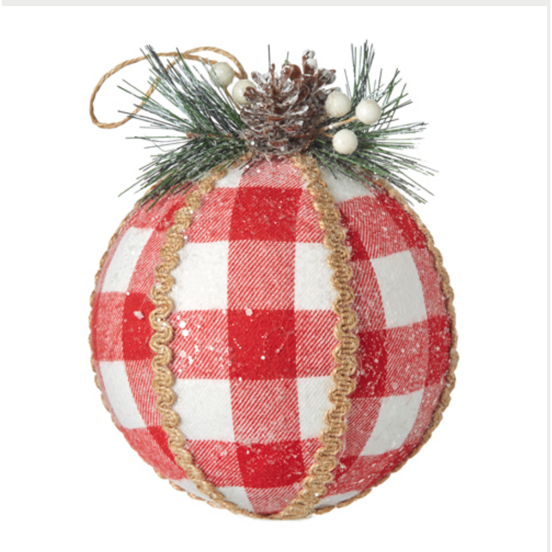 Red & White Buffalo Plaid Ornament.