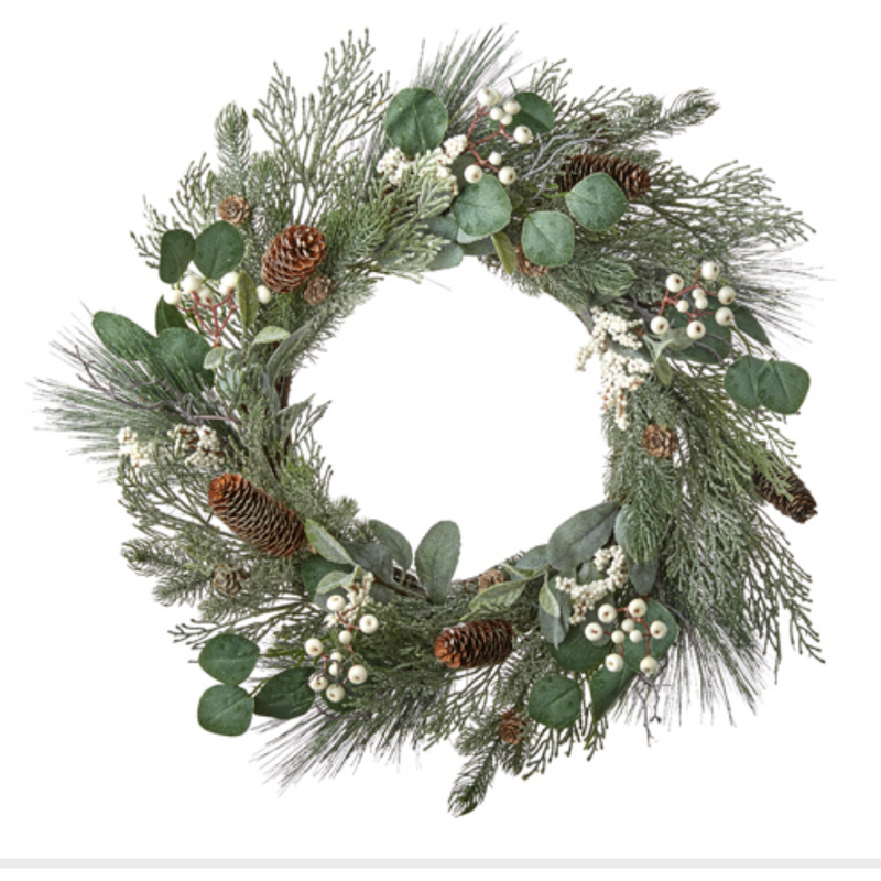 Cedar and Eucalyptus Wreath 24".