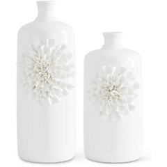 Ceramic Bottle with White Carnation.