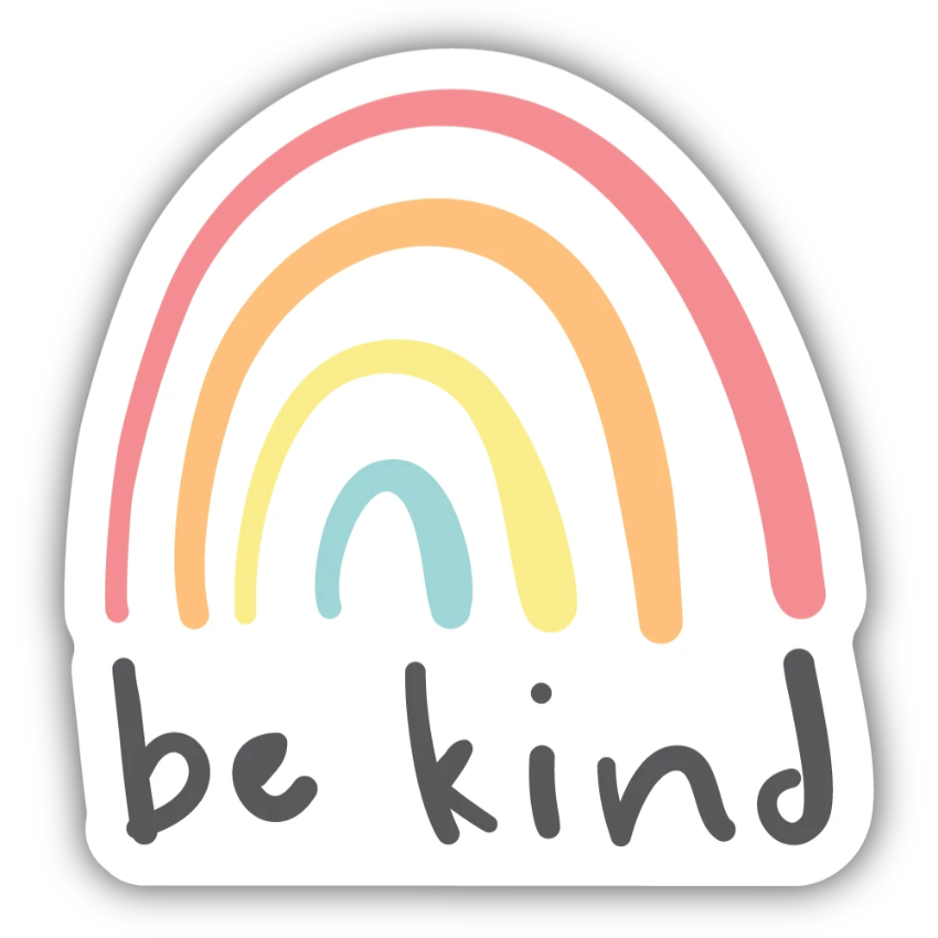 Be Kind Rainbow Sticker.