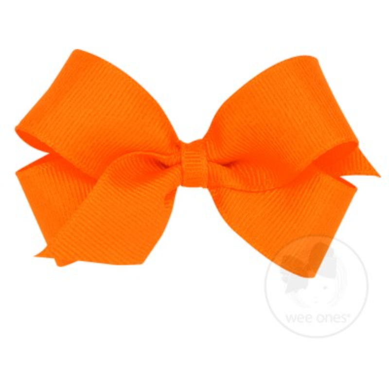 Mini Grosgrain Bow - Orange.