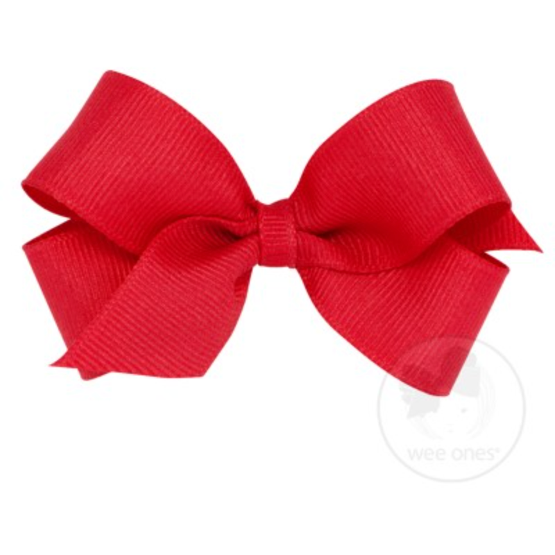 Medium Solid Grosgrain Bow - Red.