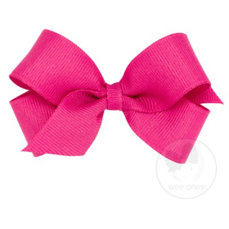 Mini Grosgrain Bow - Shocking Pink.