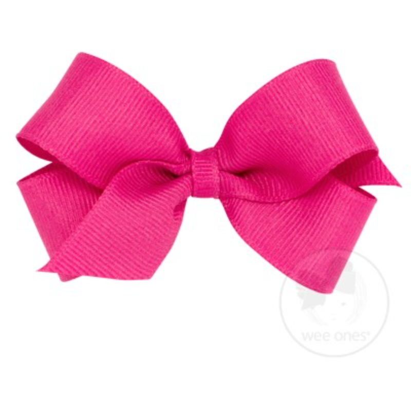 Medium Solid Grosgrain Bow - Shocking Pink.