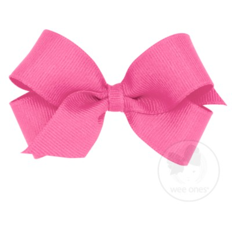 Medium Solid Grosgrain Bow - Hot Pink.