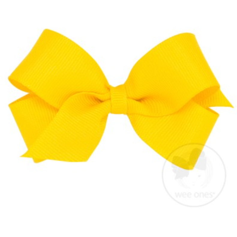 Medium Solid Grosgrain Bow - Yellow.