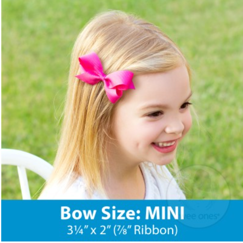 Mini Grosgrain Bow - Hot Pink.