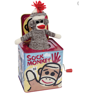 Sock Monkey Jack in the Box.