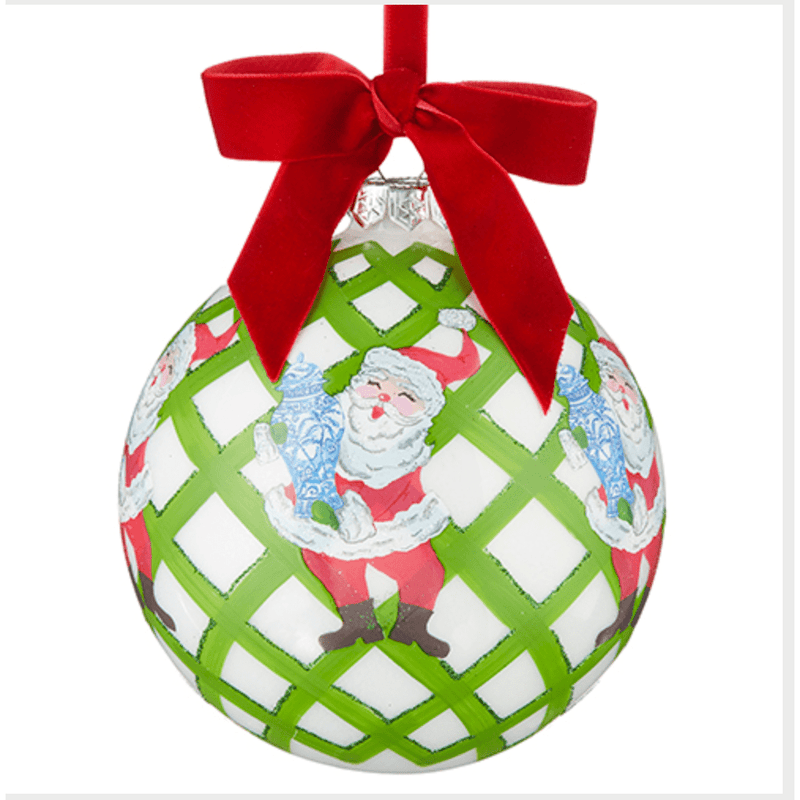 Santa with Ginger Jar Ornament.