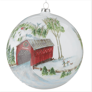 Winter Barn Ball Ornament.
