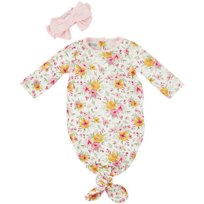 Pink Floral Gown & Headband.