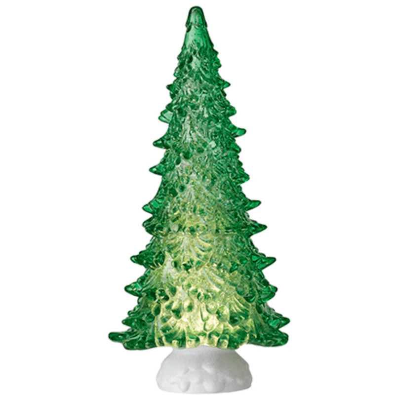 Lighted Green Tree with Glitter.