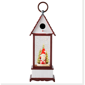 Gnome in Lighted Water Birdhouse.